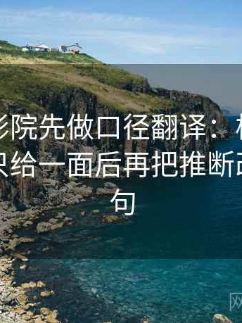 读努努影院先做口径翻译：核对镜头是不是只给一面后再把推断改成假设句