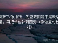 菠萝TV像排错：先查截图是不是缺语境，再把单位补到图旁（像做复句校对）