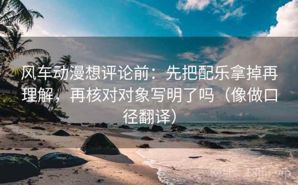 风车动漫想评论前：先把配乐拿掉再理解，再核对对象写明了吗（像做口径翻译）