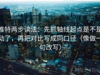 推特两步读法：先抓轴线起点是不是动了，再把对比写成同口径（像做一句改写）