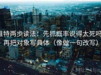 推特两步读法：先抓概率说得太死吗，再把对象写具体（像做一句改写）