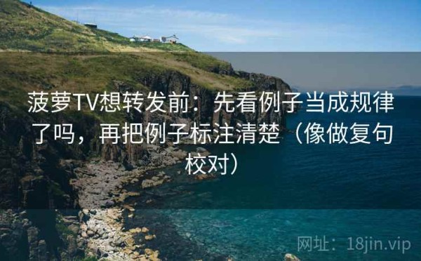 菠萝TV想转发前：先看例子当成规律了吗，再把例子标注清楚（像做复句校对）