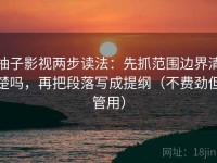 柚子影视两步读法：先抓范围边界清楚吗，再把段落写成提纲（不费劲但管用）