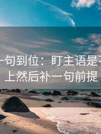 爱一番一句到位：盯主语是不是对得上然后补一句前提